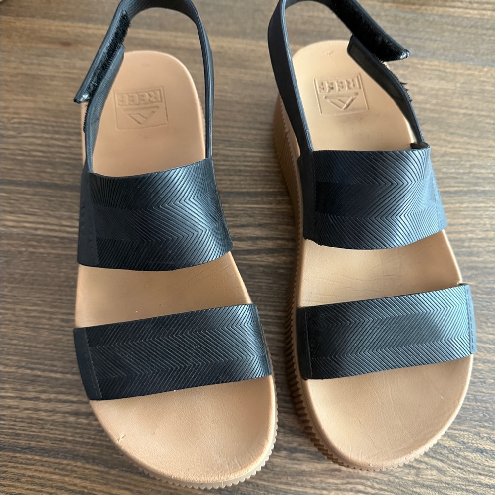 Reef Black and Brown Sandals High Rise Vista